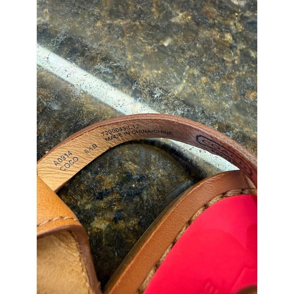 Coach Coco Leather Thong Sandals Hot Pink 6.5 B EUC - Picture 7 of 8